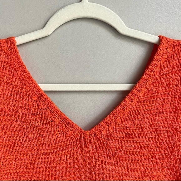 Vintage Knit Sweater Vest Women's Large Stretchy Orange Beachy Coastal‎ Cottage - Picture 8 of 12